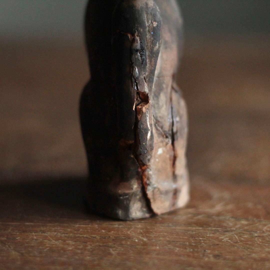 土人形 お稲荷さん 割れ補修 郷土人形 古美術 古道具 アンティーク オブジェ