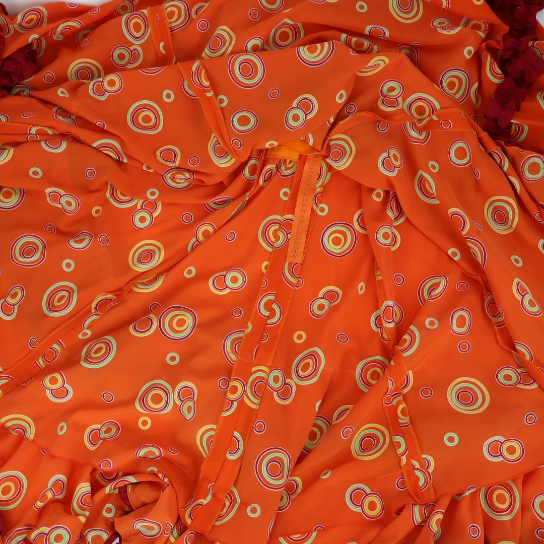 【美品 フラメンコ衣装】濃オレンジHERMOSA IBERIA イベリア ドレス