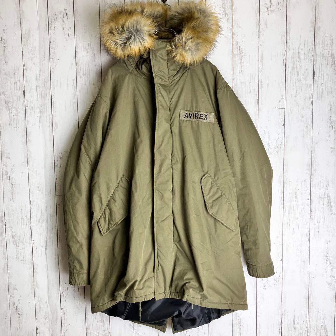専用【極美品】AVIREX アビレックス　フード　ファー　モッズコートカーキ L
