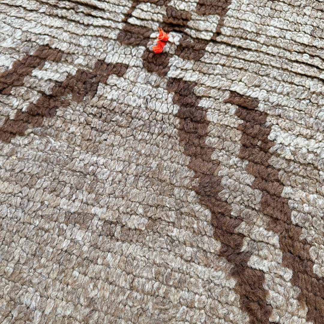 モロッコ製ヴィンテージラグ132 レア ブラウン グレージュ ベージュ ブジャド