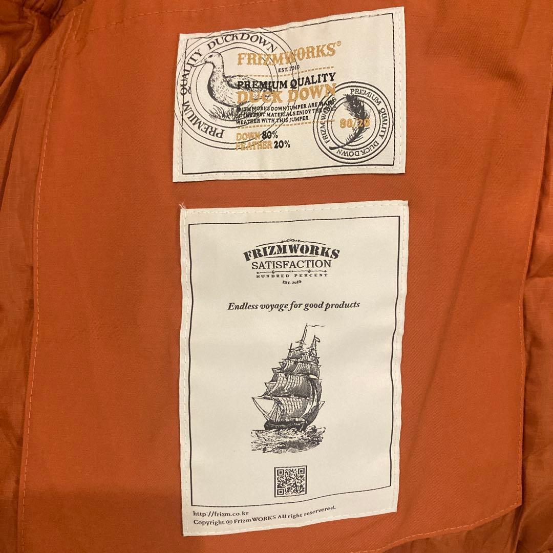 【美品】FRIZMWORKS フリズムワークス カラコラムダウン オレンジ M