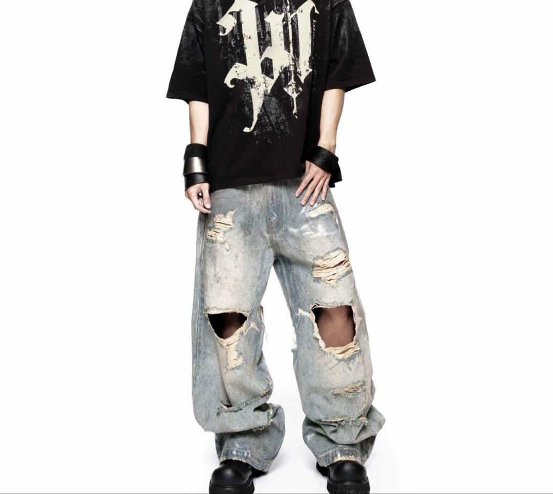 latui atelier ダメージ ワイドデニム