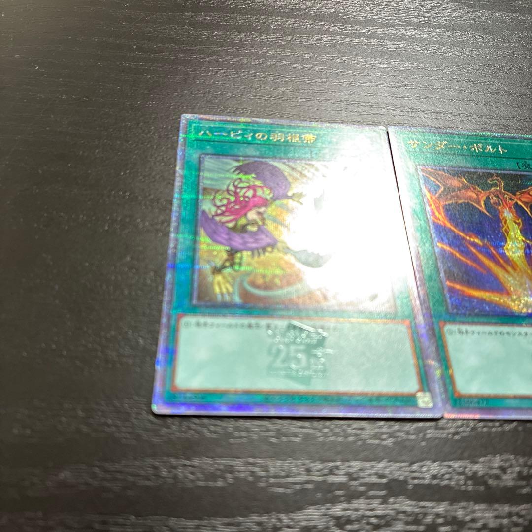遊戯王　サンダーボルト、ハーピィの羽根箒　25thシークレットレア2枚セット