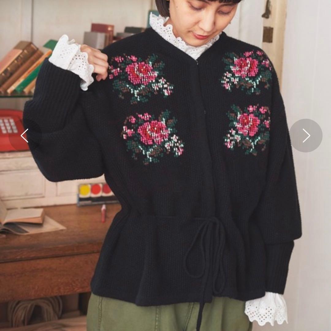 チャイルドウーマン＊ラムかのこハンド刺繍 カーディガン