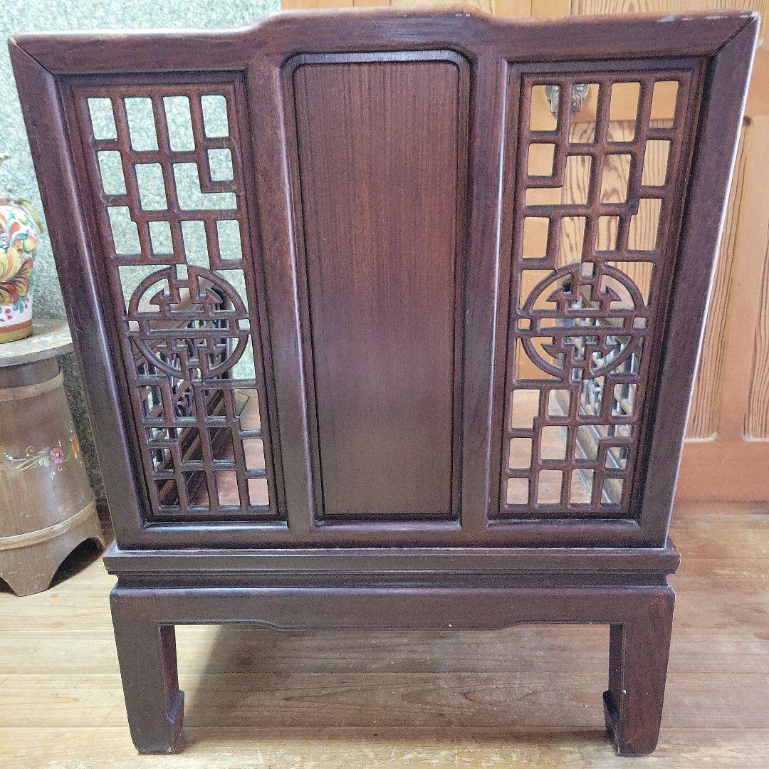 【貴重】アンティークチェア 唐木 中国 花梨 螺鈿 花鳥図 レトロ