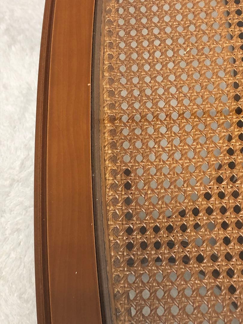 イタリア ヴィンテージ♦️彫刻×ラタン♦️高級 ガラス天板 テーブル♦️北欧風♦️送料込