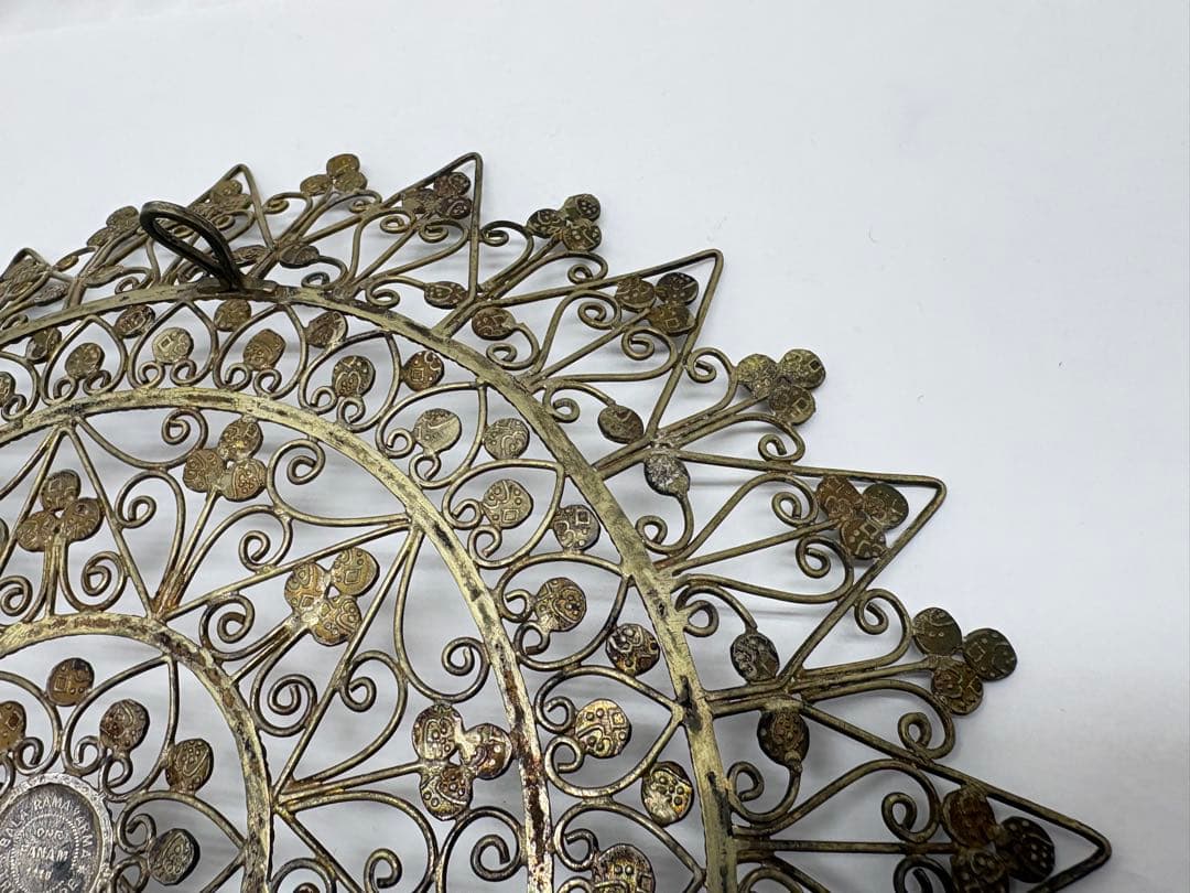 インド ファナム トラヴァンコール  フィリグリー 銀製 脚付き皿