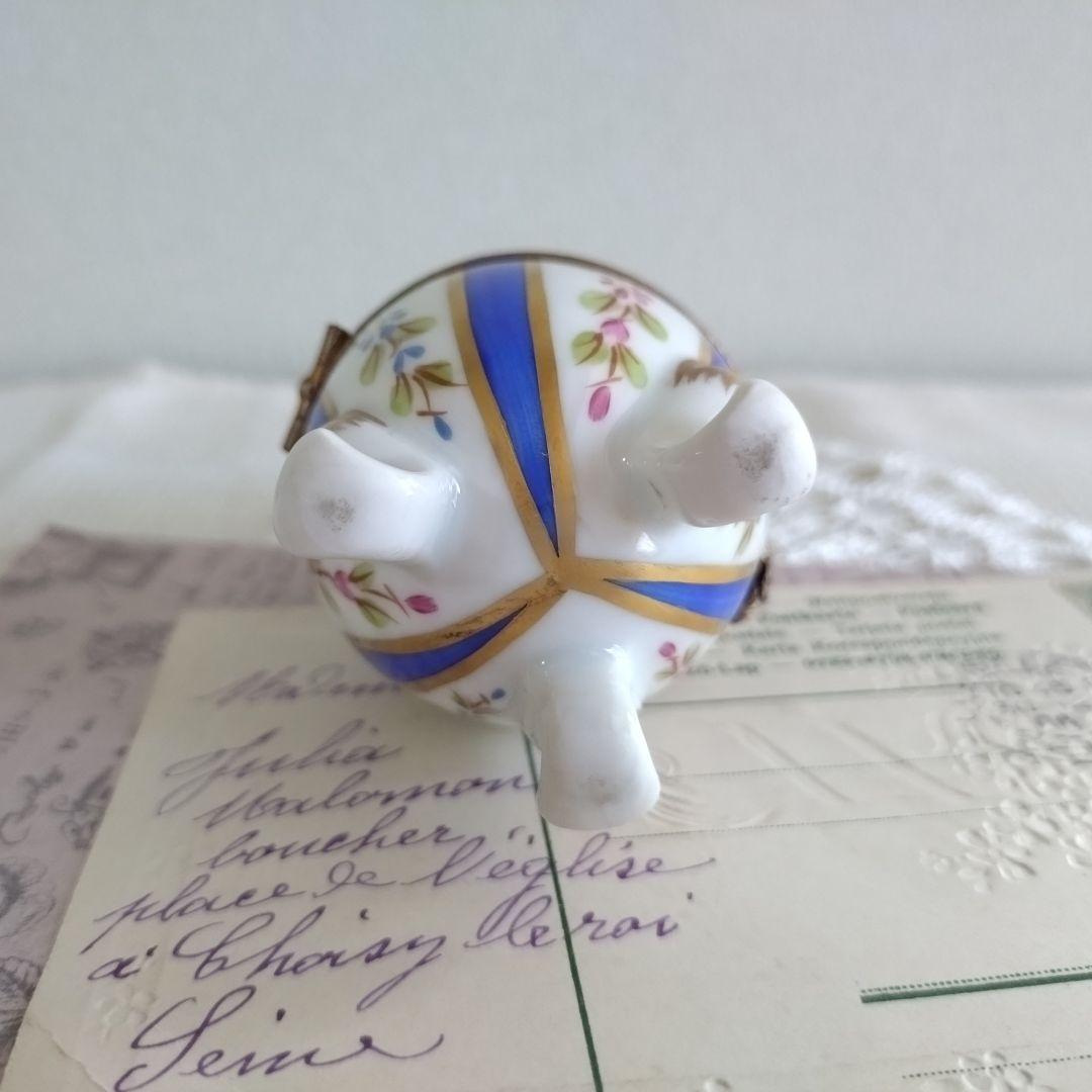 リモージュボックス　エッグ型　たまご型　卵　　猫足　フランス製　ヴィンテージ