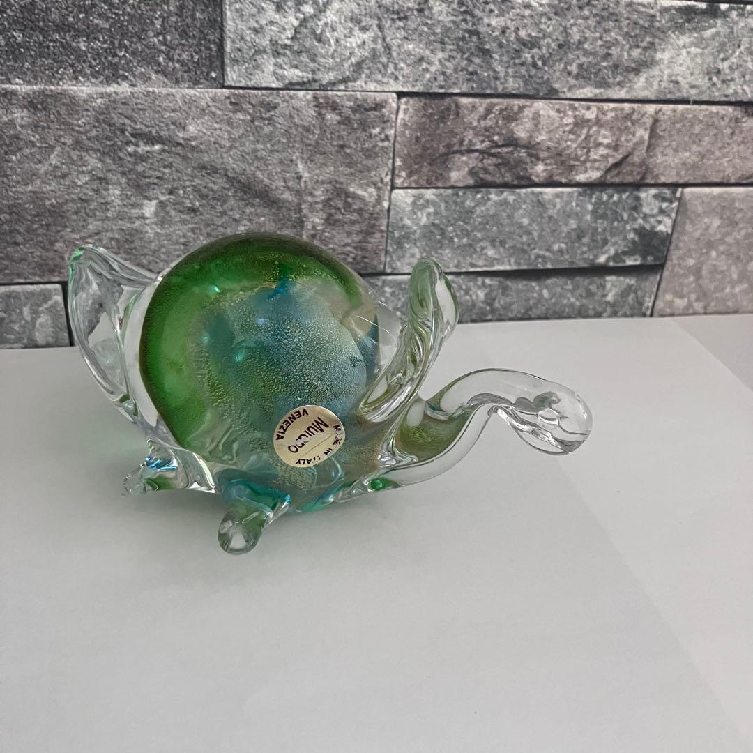 ヴェネチアングラス ムラーノ　murano ガラス置物　硝子細工　 亀　カメ