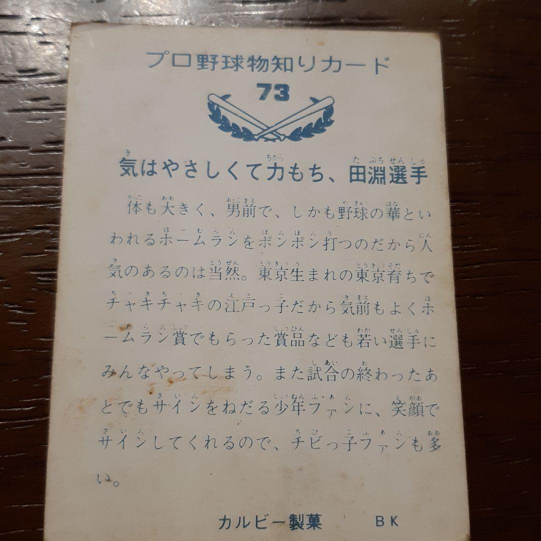 激レア‼️1973年 カルビー製菓 プロ野球物知りカード 田淵幸一