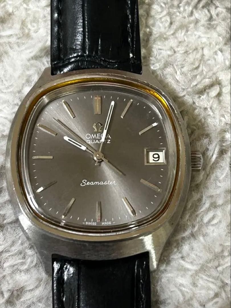 ぽ*け様 【美品】OMEGA seamaster クオーツ　グレー文字盤　スクリ