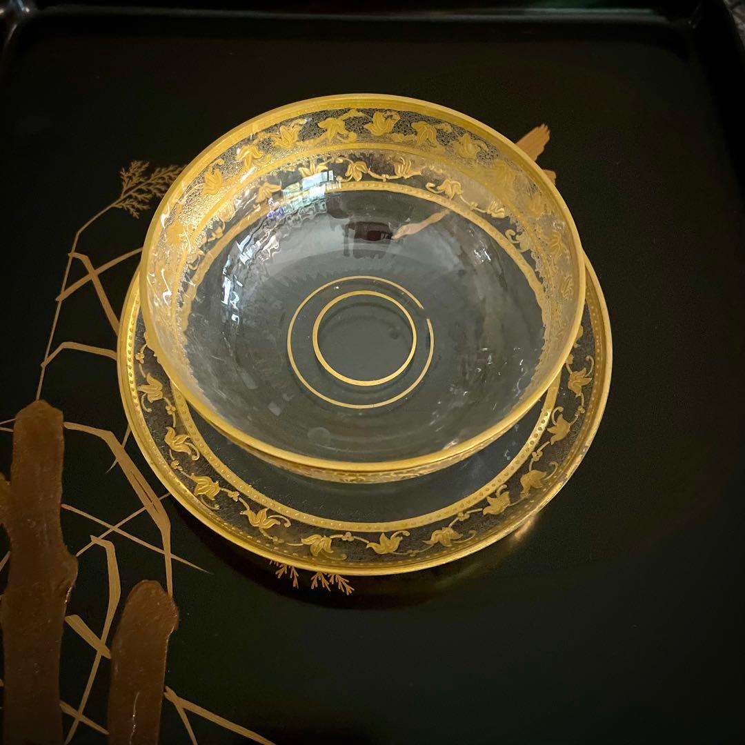 Antique St Louis Callot ボウル ソーサー 4セット