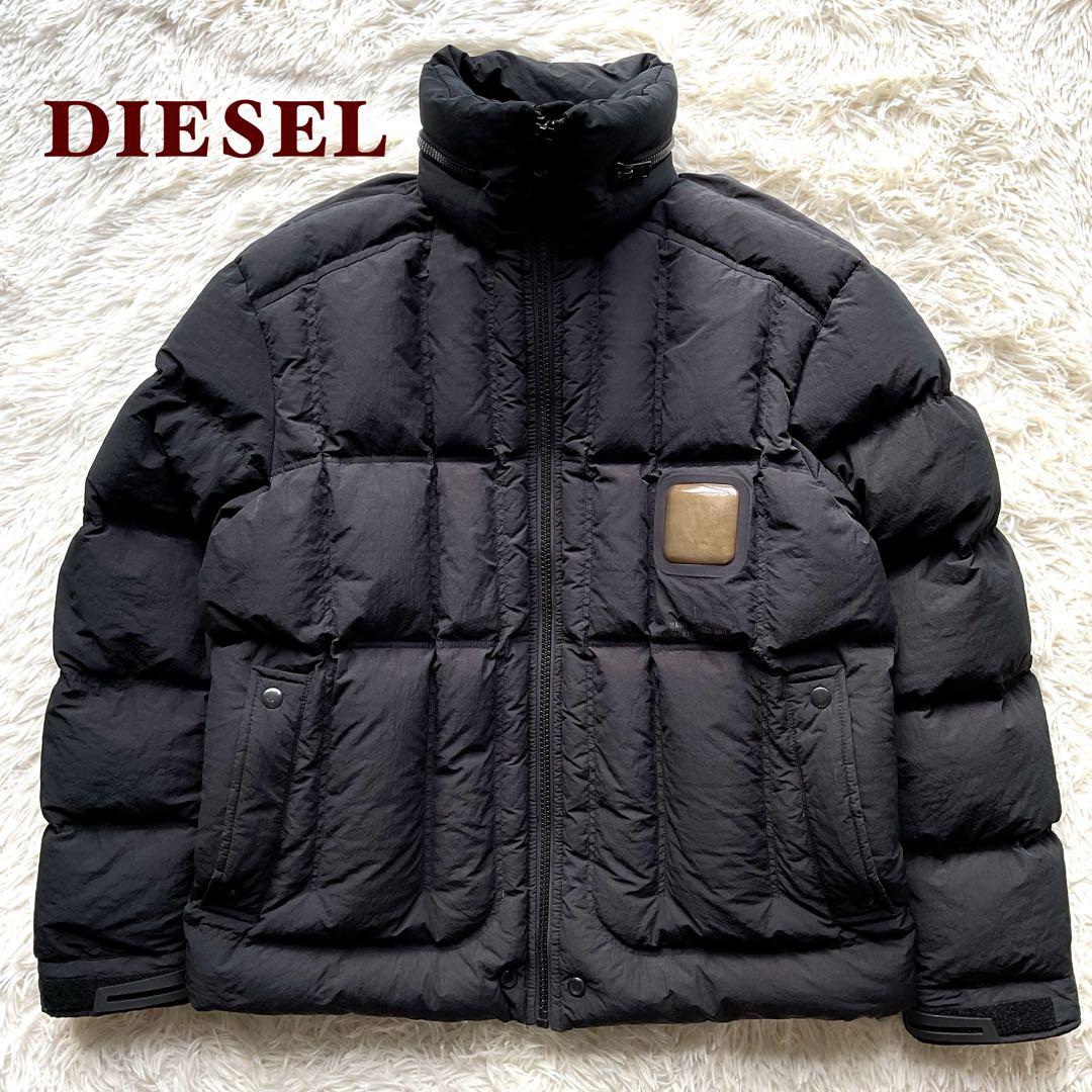 現行✨DIESEL ダウンジャケット　キルティング　M 黒　ショート丈　エンボス