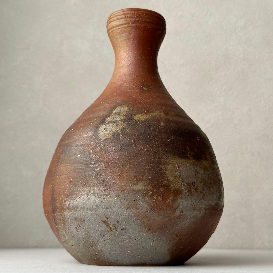 金重道明 備前 花器 徳利花入 共箱