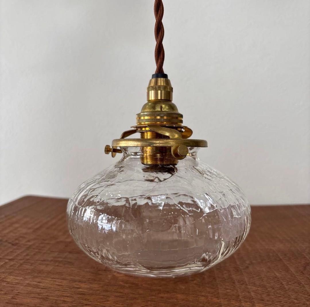 安土草多　ペンダントライト [E17] 平球 クラック　 ガラス 照明
