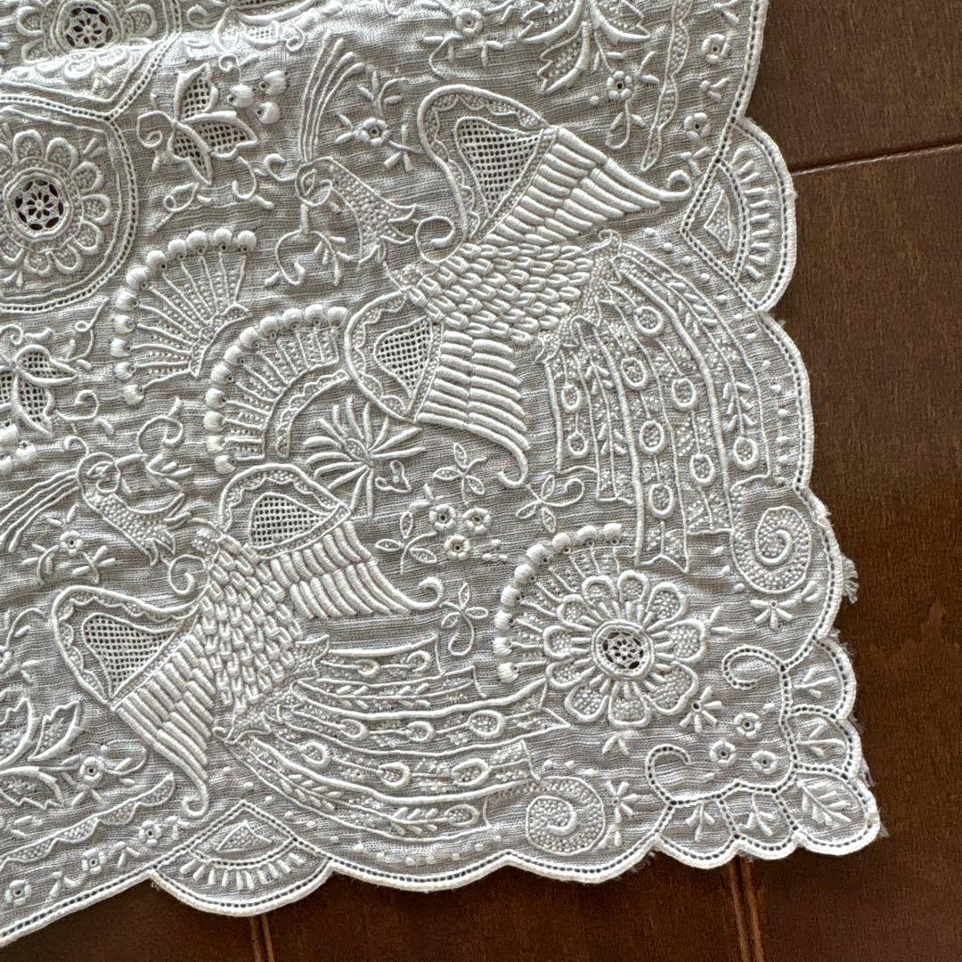 SWATOW ハンカチ　汕頭　手刺繍　鳳凰　スワトウ　花柄　ヴィンテージ