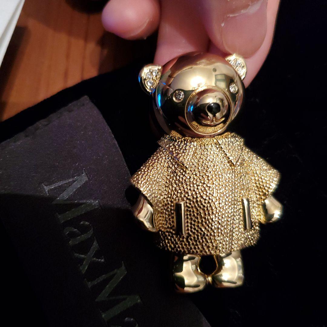 新作　24aw Max Mara　 [シャイニー] メタル テディ ブローチ