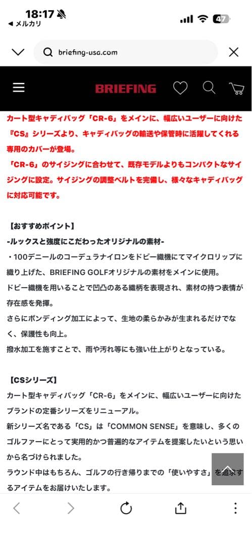 タイムセール⭐︎BRIEFING⭐︎トラベルカバー