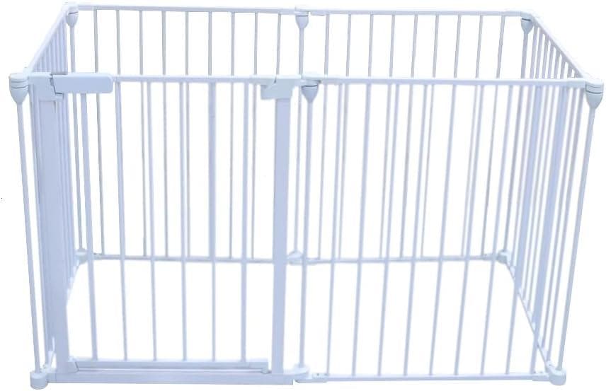 Ksmsem ペットフェンス 犬 サークル ホワイト 6枚