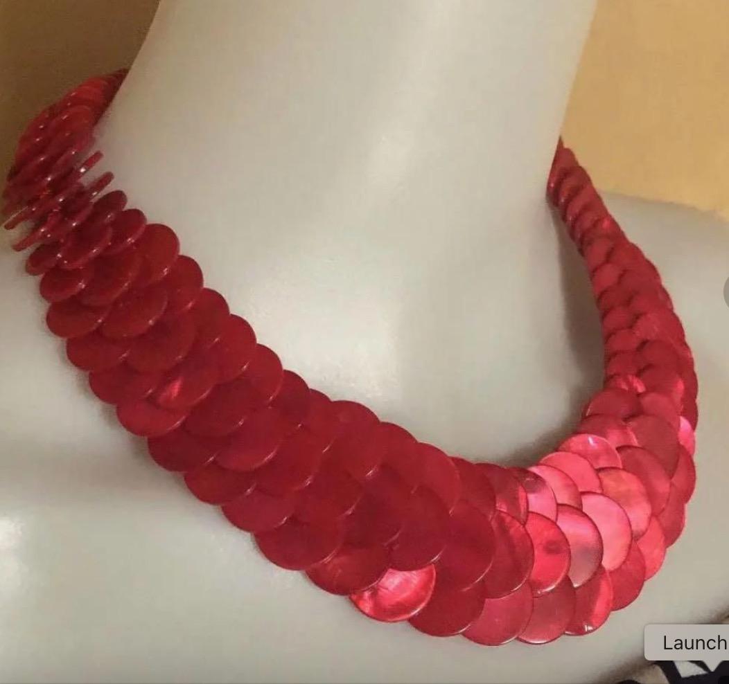 6本おまとめ　ローズレッドマーメイドシェルレイ