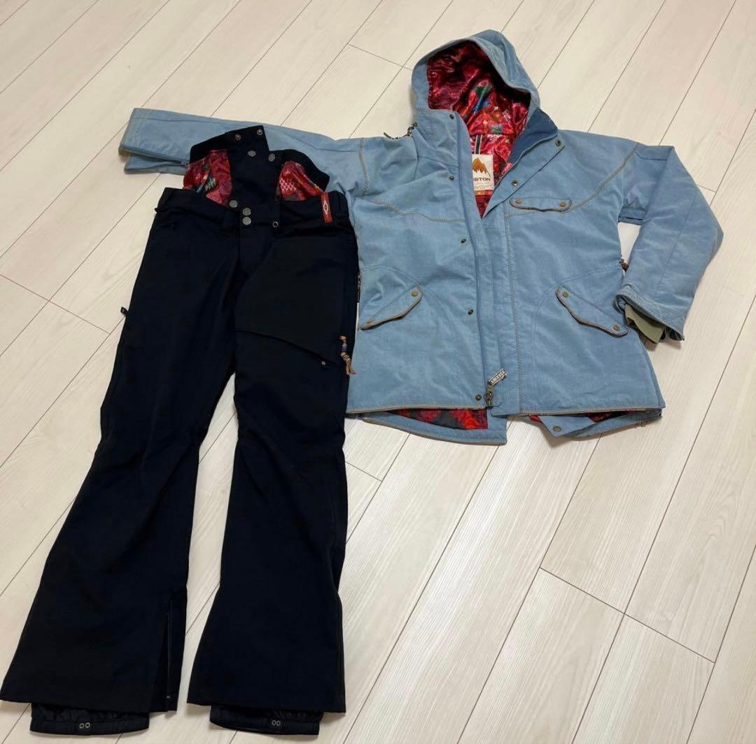 BURTON スノーボードウェア Mサイズ 青/黒