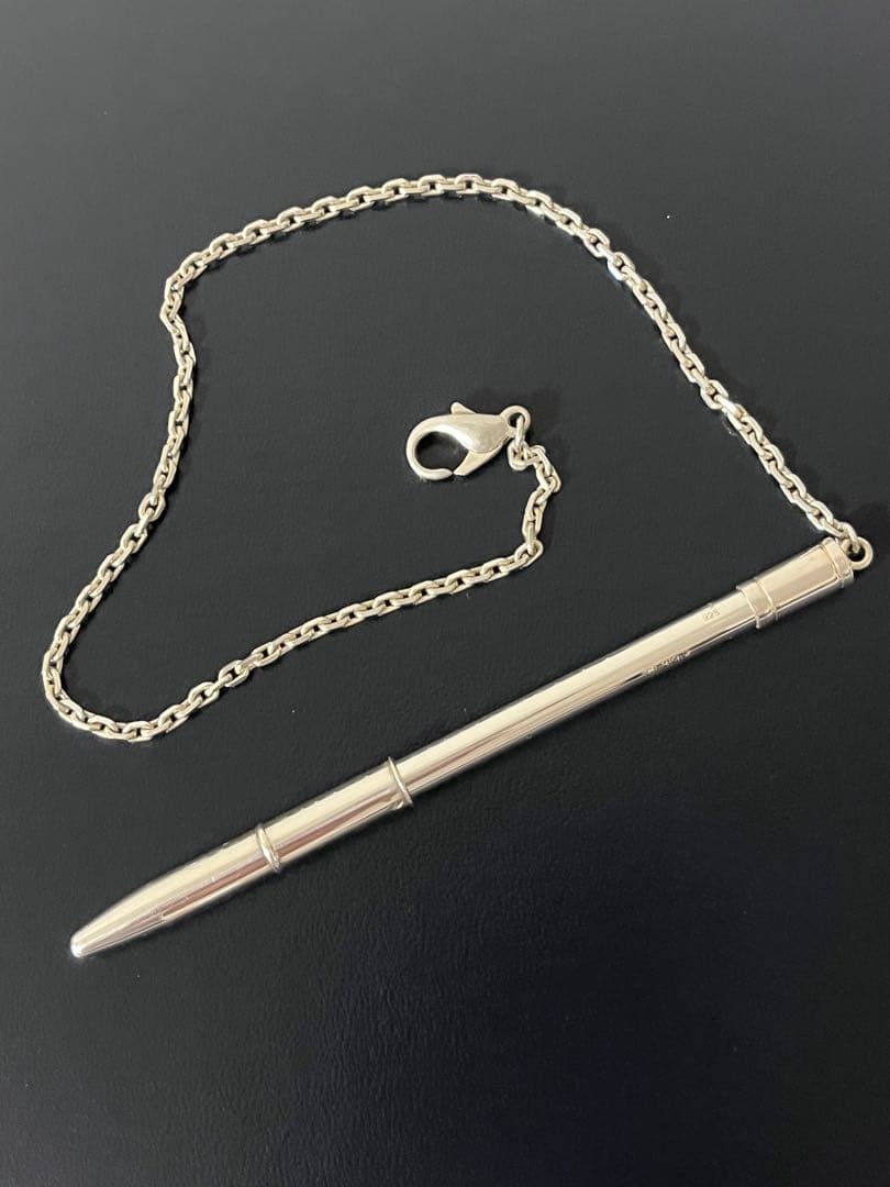【美品】エルメス銀製製ボールペン チェーン付き（正規品）芯インクなし