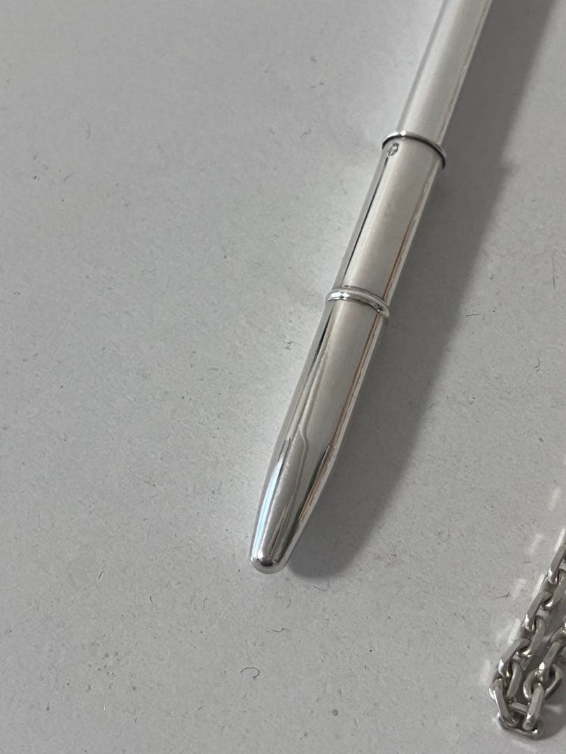 【美品】エルメス銀製製ボールペン チェーン付き（正規品）芯インクなし