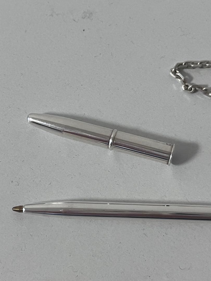 【美品】エルメス銀製製ボールペン チェーン付き（正規品）芯インクなし