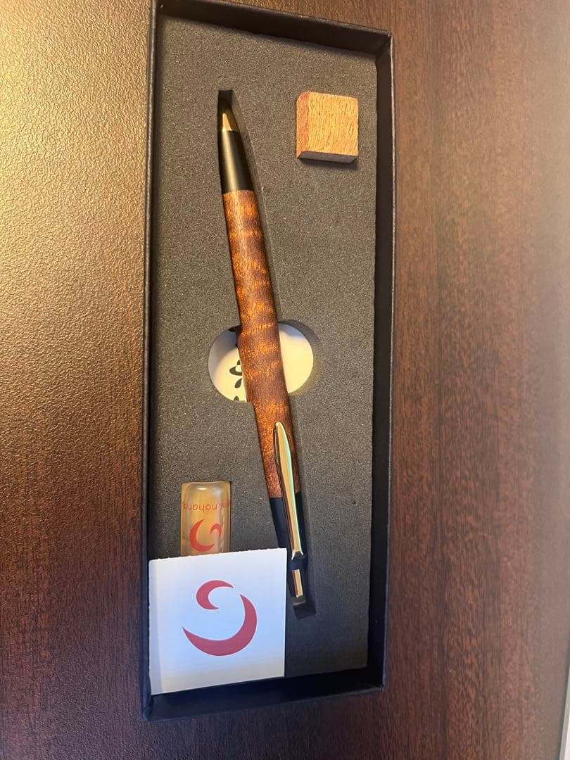 野原工芸　サペリ杢シャーペン　固定式口金付き