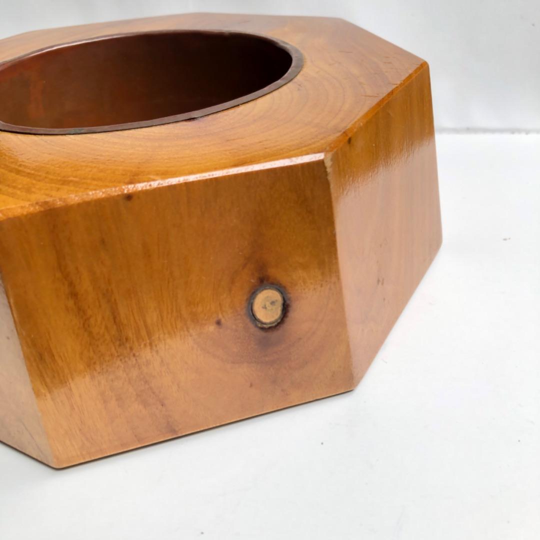 古民具　卓上火鉢　木製 八角形 小型　茶道