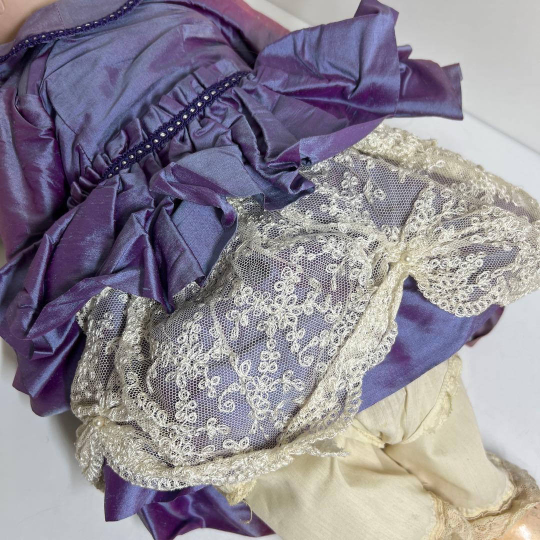 アーモンド・マルセル　アンティークビスクドールブラウンアイオープンマウス銘A&M