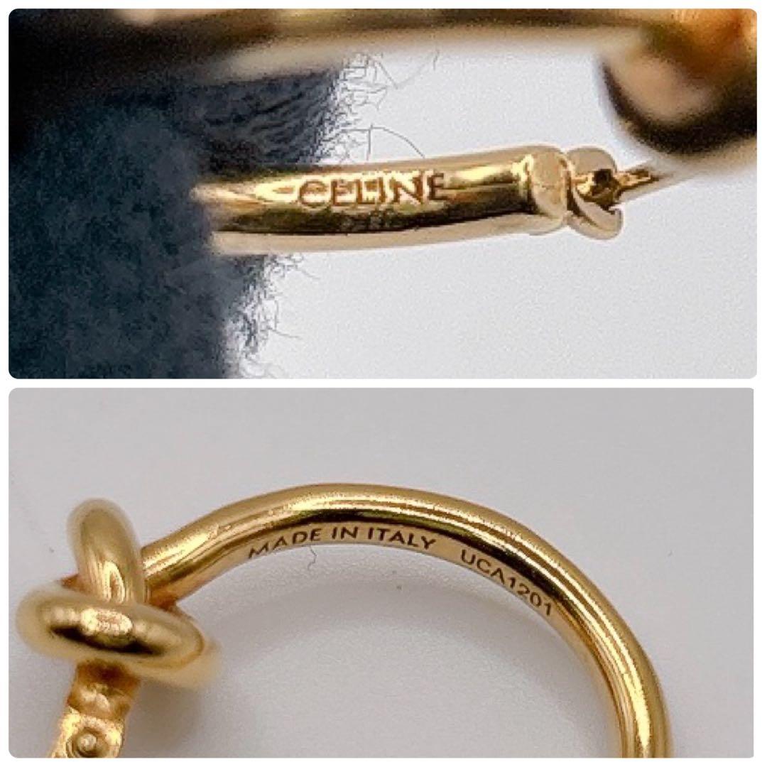 CELINE セリーヌ ノットスモール フープピアス ゴールド 片耳