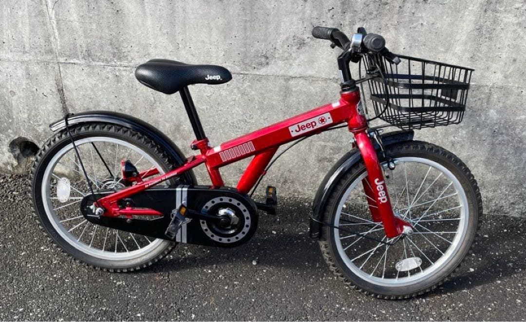 【MOSTONE様】【手渡し　静岡】18インチ自転車　キッズ　ジープ赤