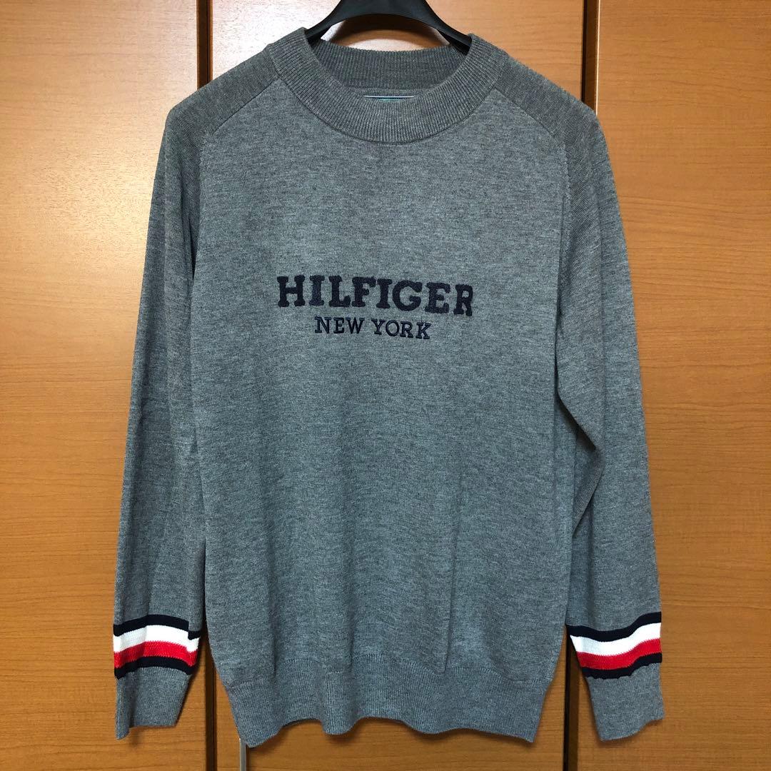 [ トミーヒルフィガー ゴルフ ]メンズ裏地付 モックネックセーター : グレー