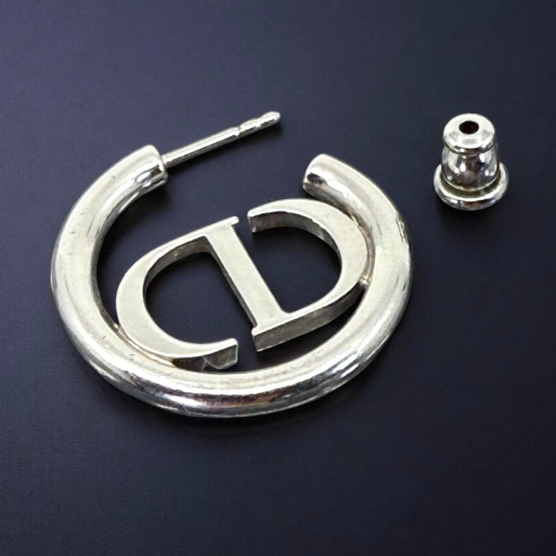 【美品】ディオール　モンテーニュ　ピアス　CD フープ　ロゴ　片耳　シルバー専用