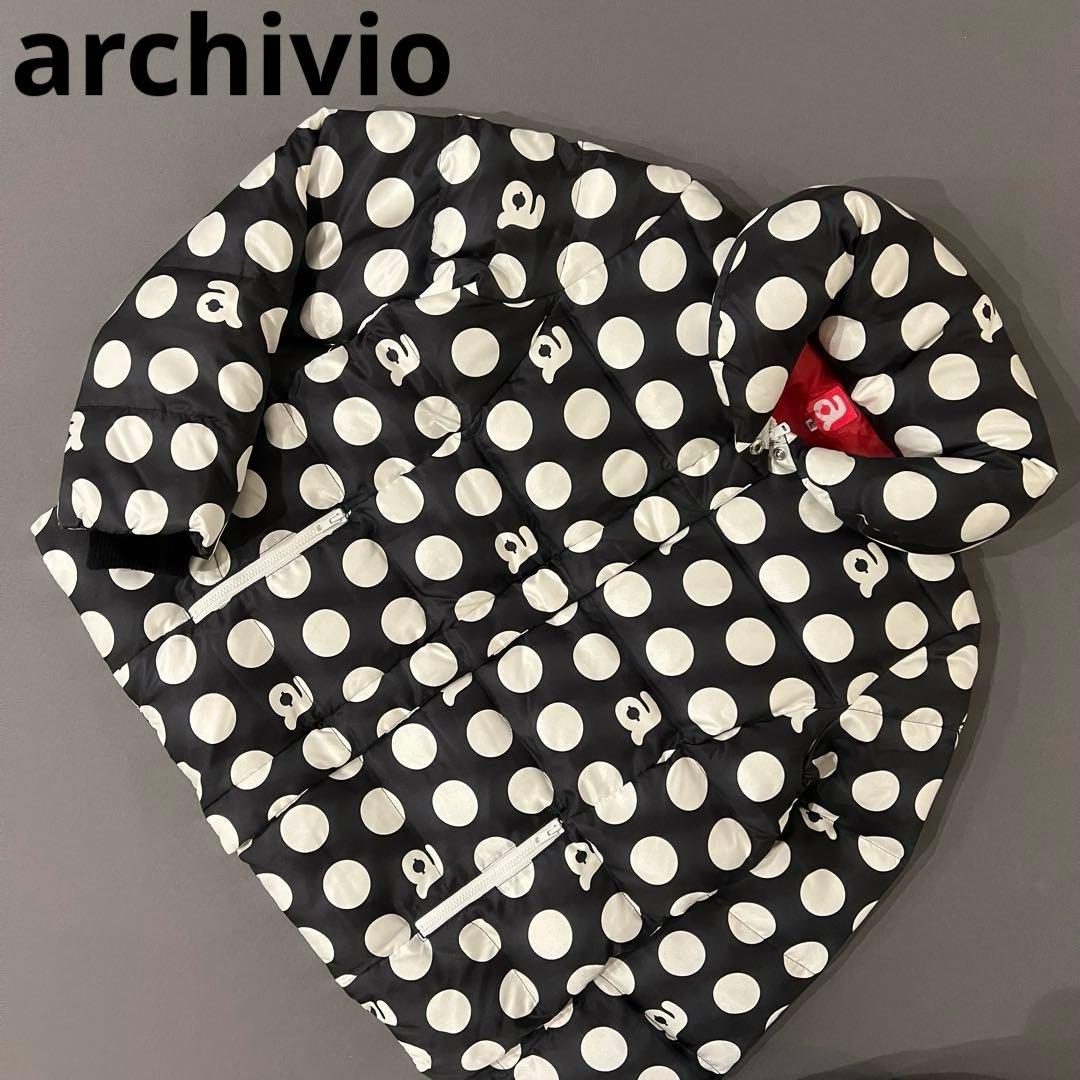 archivio アルチビオ ダウンジャケット　ドット　水玉　中綿　レディース