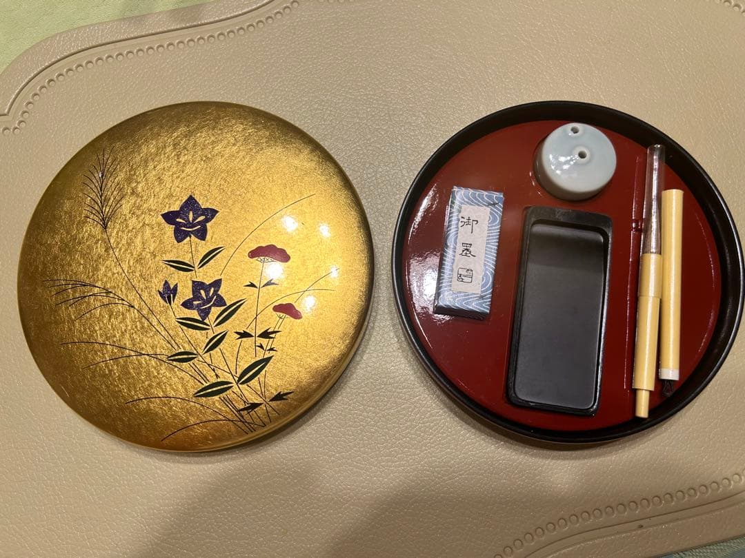 純金箔工芸　習字セット 　皇室ご成婚記念のお品