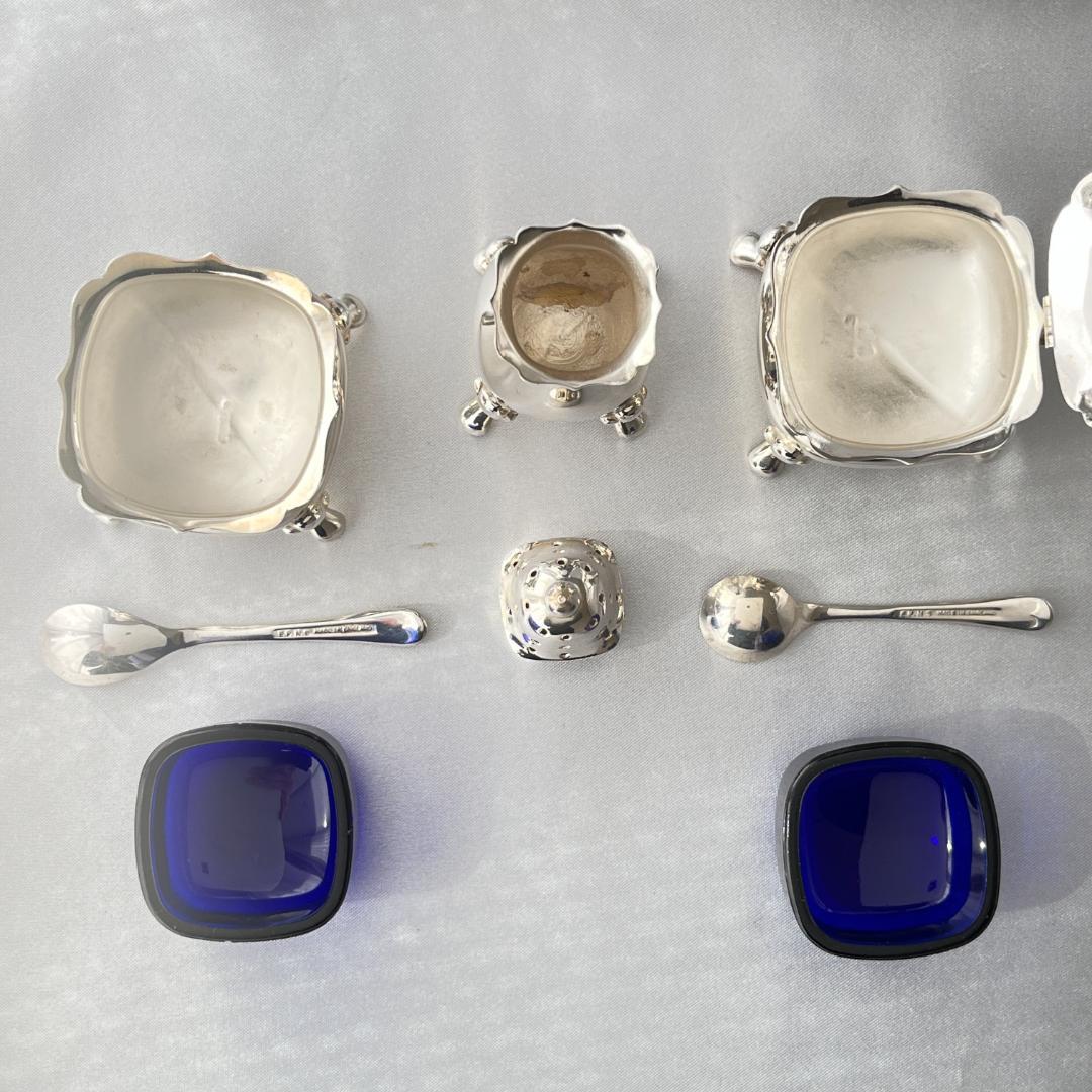 【英国】コンディメントセット【シルバープレート】バチェラー