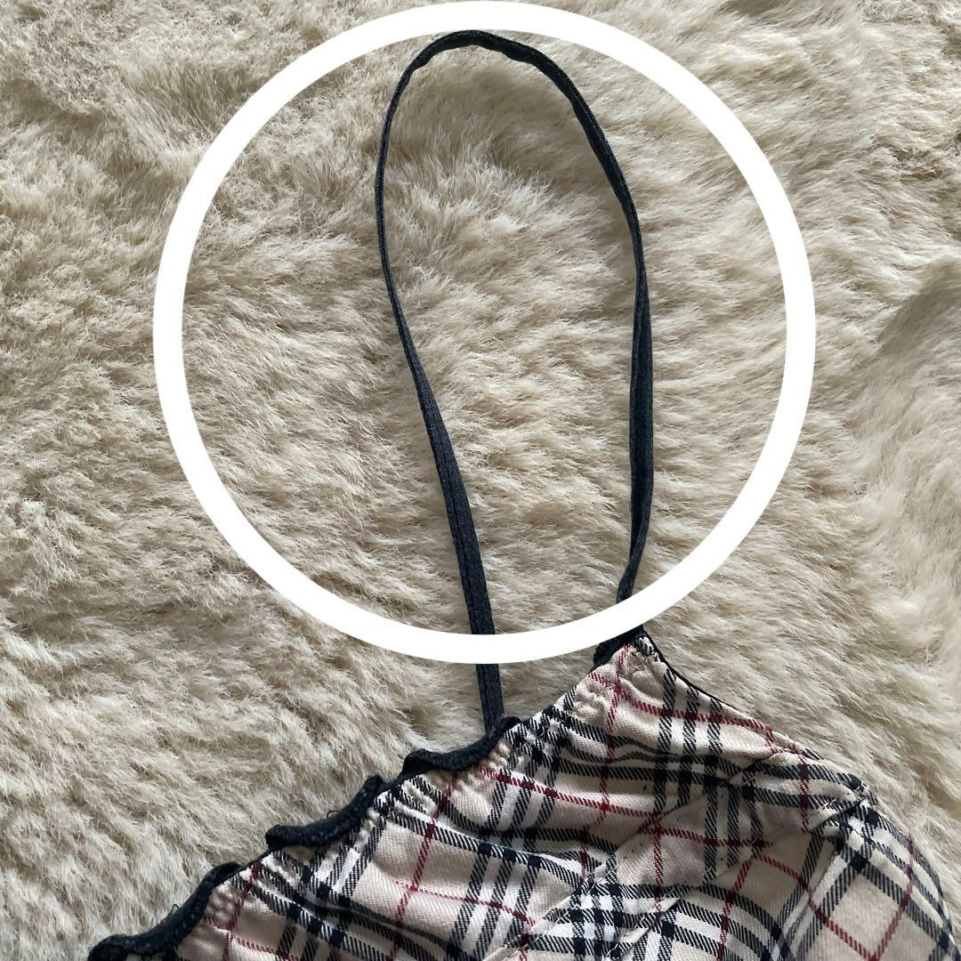 希少バーバリーブルーレーベルキャミソール　バーバリーノヴチェック　リボン y2k