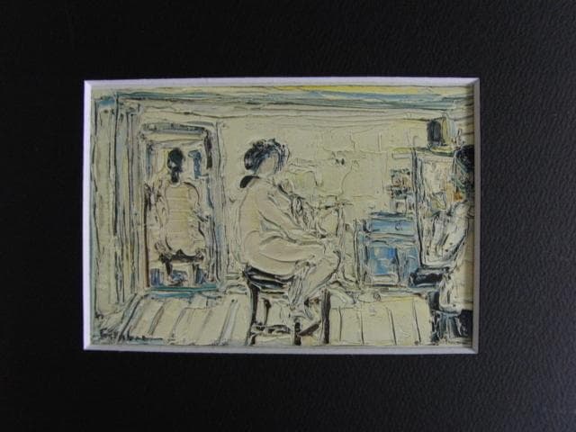 アンドレ・コタヴォ「画家とモデル」、希少画集画、状態良好、新品高級額装付