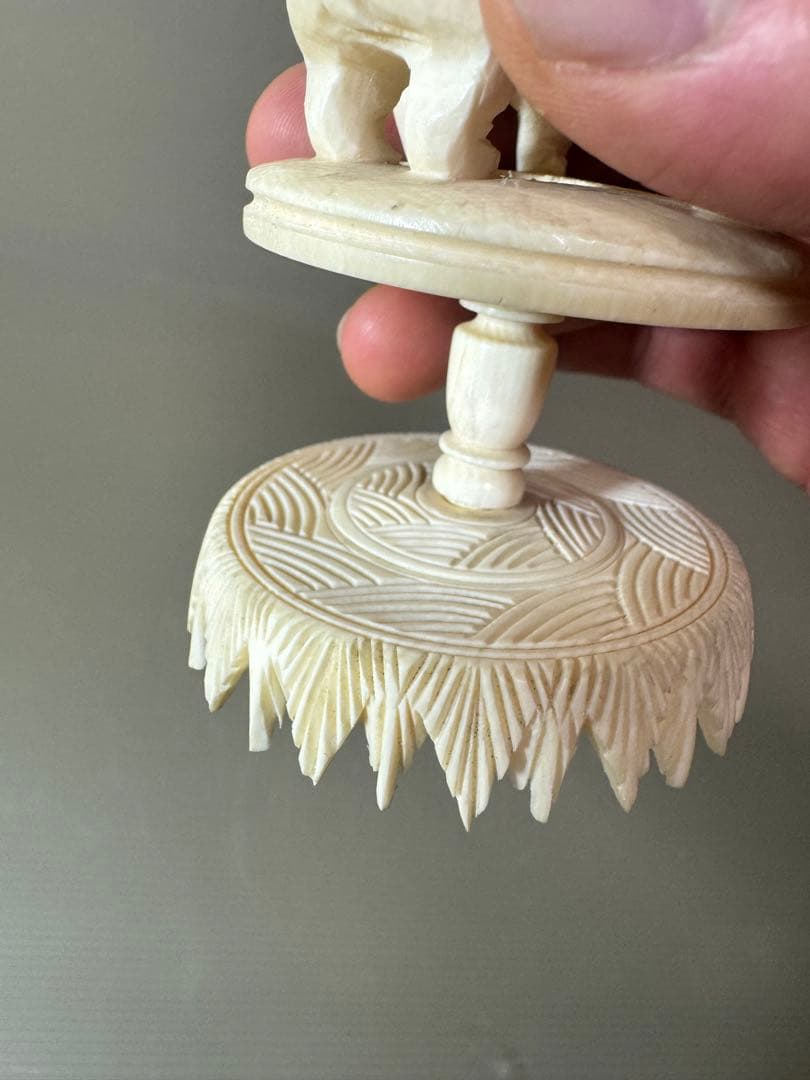 2736 中国美術 天球 多層球　龍の置物 象の置物 精密彫刻　工芸品