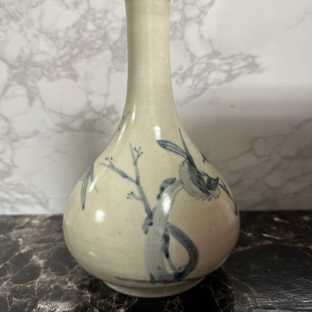 李朝、分院窯、花鳥図、完品！箱。