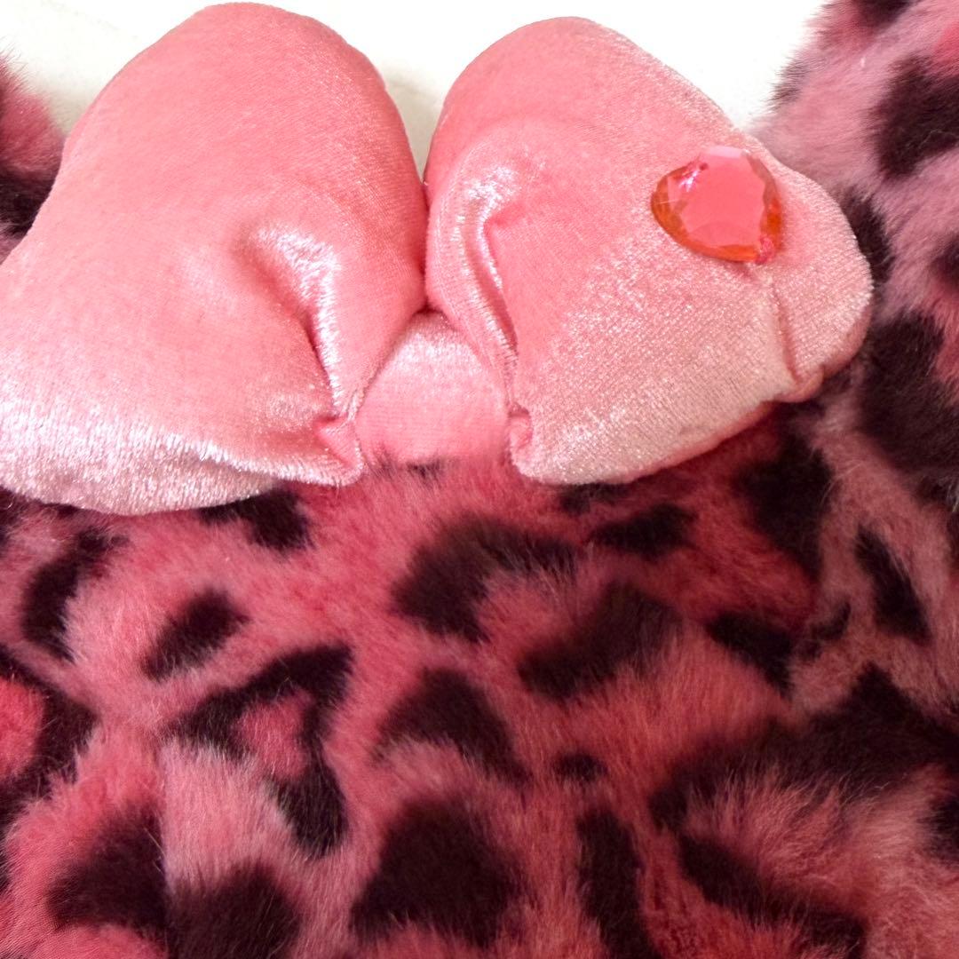 美品・廃盤 ディズニー ミニー ヒョウ柄 ファンキャップ ピンク リボン レア