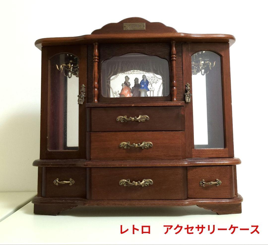 ジュエリーボックス アンティーク　希少！　陶器人形　舞踏会　ネジ式オルゴール