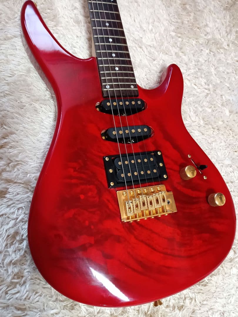 初心者 ビギナー エレキギター ストラトキャスター 杢目 木目 ゴールドパーツ