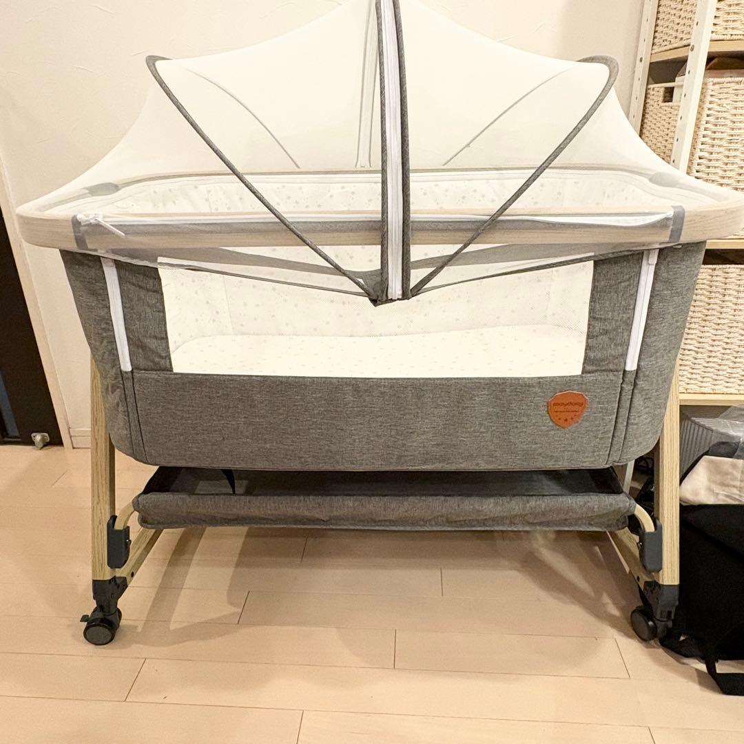 美品✨playkids Maydolly HZDMJ ベビーベッド グレー　完品
