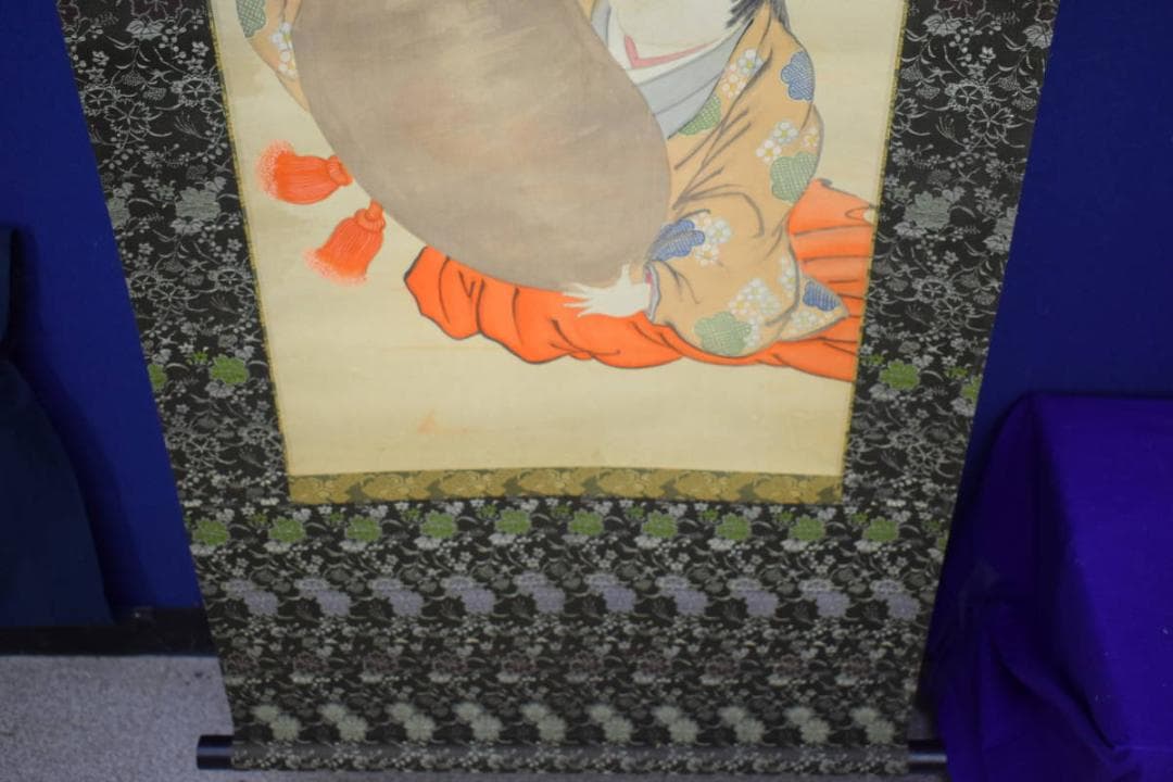 不詳/作者不明/瓢箪にお福図/布袋屋掛軸HH-639