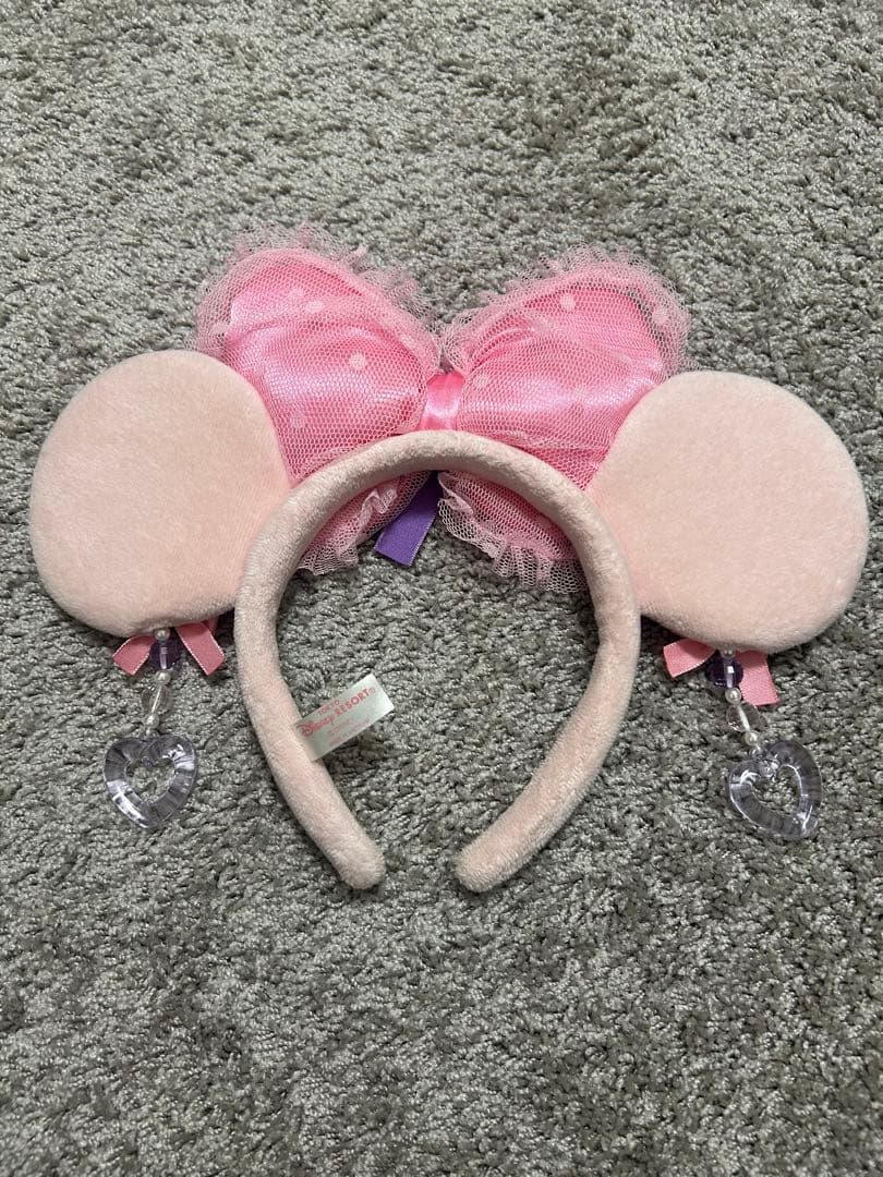 ディズニー　ミニー　カチューシャ　イヤリング ピンク　リボン