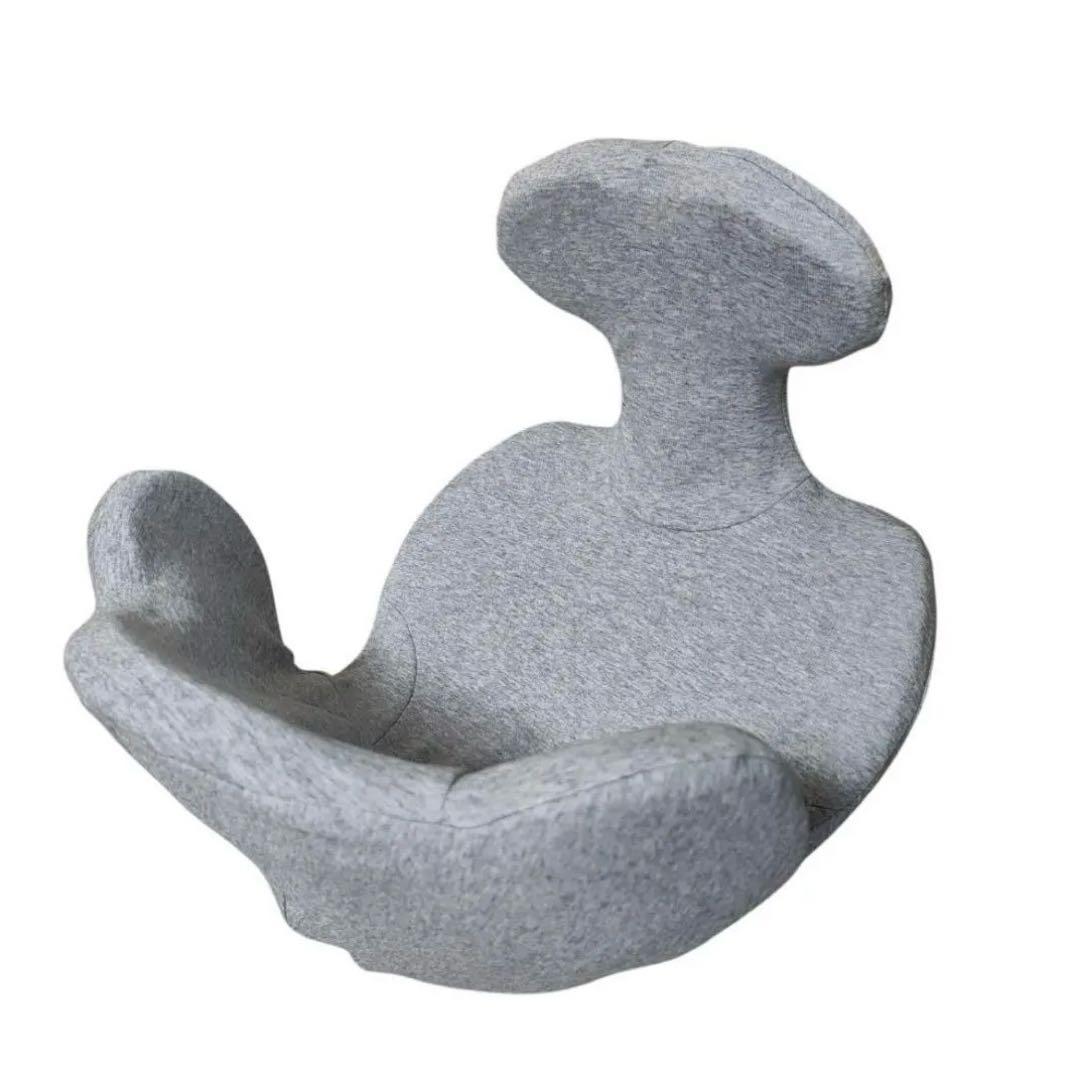 姿勢矯正 椅子 骨盤サポート ヨガ開脚チェアサークルバランス在宅ワーク用グレー