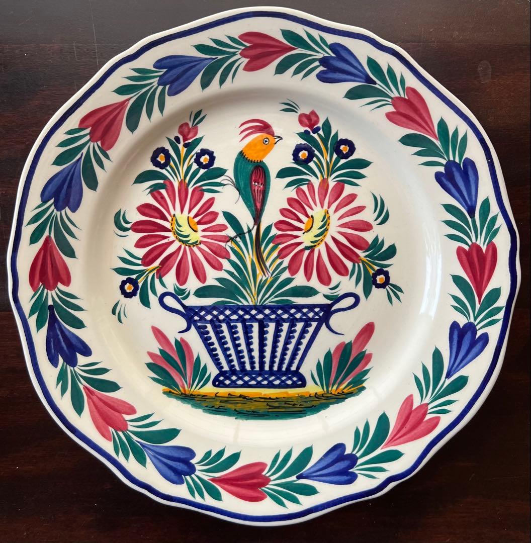 フランスHB Quimper 手描きプレート 1966年